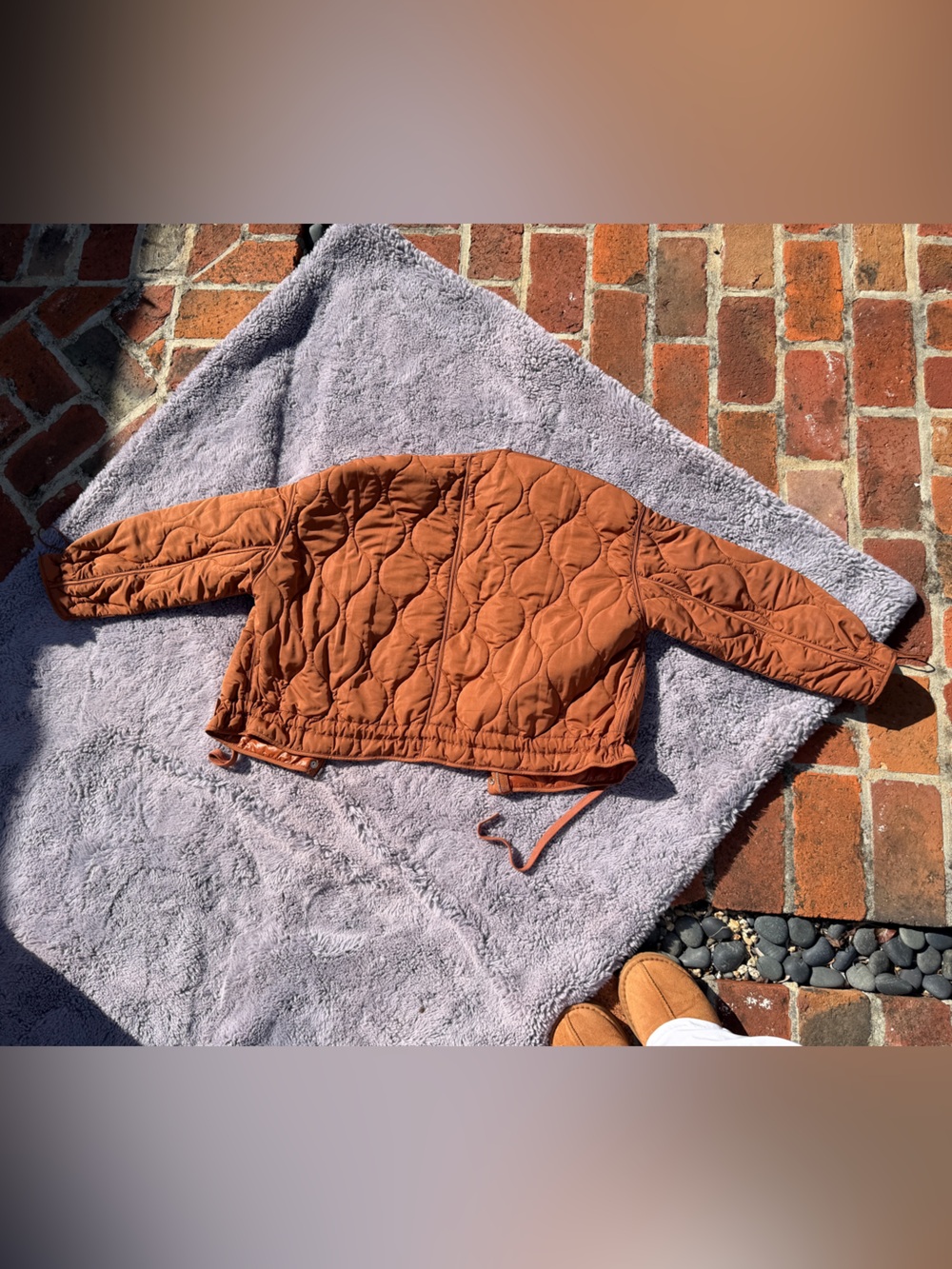 Mod Ref The Kara Jacket Burnt Orange Quilted Cropped Jacket Small TR2994 - Picture 3 of 3